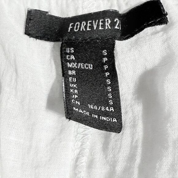Forever 21 White Boho Bell Sleeve Cottagecore Peasant Mini Dress Coquette  Small - Picture 6 of 7